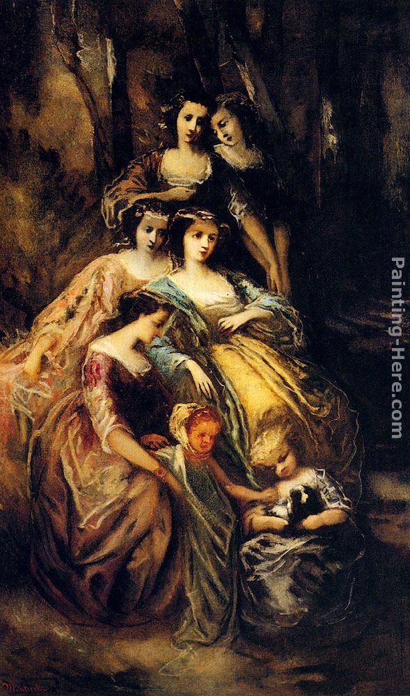 Adolphe Monticelli Empress Eugenie And Her Attendants